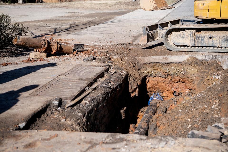 Part of Depot Street was closed to motorists as a water main was fixed December 28, 2022.