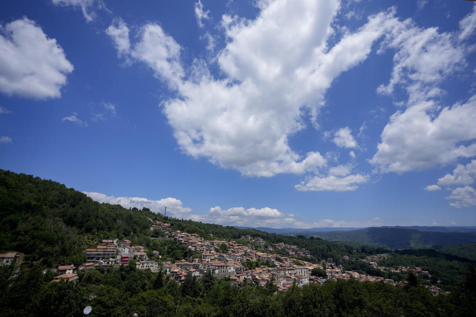 A view of Serrastretta, southern Italy, Friday, July 8, 2022. From a rustic, tiny synagogue she fashioned from her family's ancestral home in this mountain village, American rabbi Aiello is keeping a promise made to her Italian-born father: to reconnect people in this southern region of Calabria to their Jewish roots, links nearly severed five centuries ago when the Inquisition forced Jews to convert to Christianity. (AP Photo/Andrew Medichini)