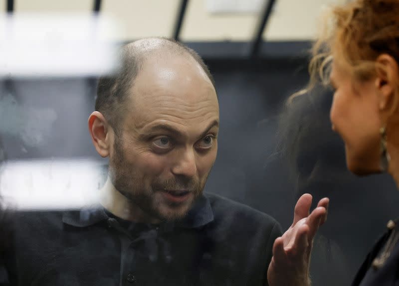 FILE PHOTO: Russian opposition figure Vladimir Kara-Murza attends a court hearing in Moscow