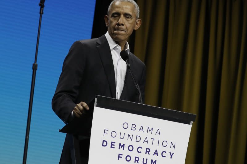 Former President Barack Obama on Wednesday echoed Biden’s sentiments about judges who, he said, “have the power to roll back progress or keep us moving forward; to protect our basic liberties or take them away. It’s another reminder of what’s at stake in this election, and why it’s so important to vote. File Photo By Peter Foley/UPI