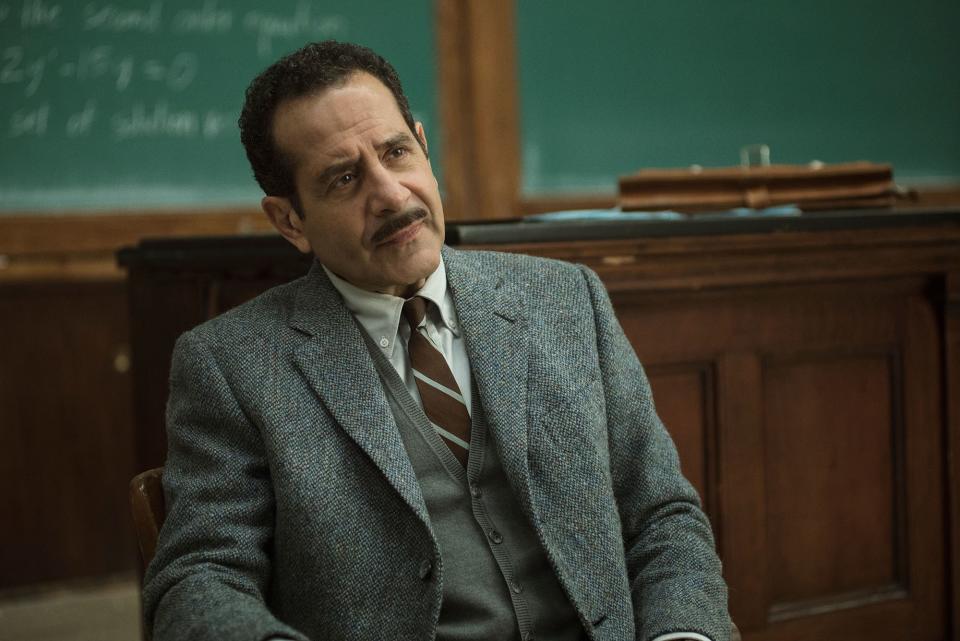 Shalhoub as the frequently-pained Abe Weissman in The Marvelous Mrs. Maisel.