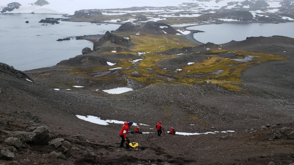 Scientists discovering the hyper-resistant bacteria in Antarctica. Source: Universidad de Chile/Newsflash/Australscope