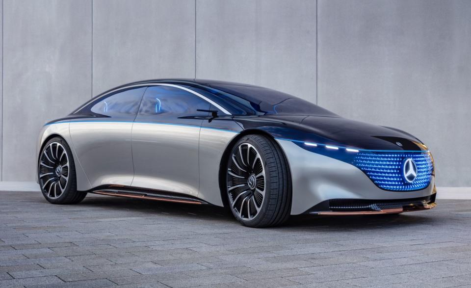 <p><strong>Mercedes</strong> plans to introduce 10 new EVs through its EQ brand by the end of the year, including<a href="https://www.caranddriver.com/mercedes-benz/eqs" rel="nofollow noopener" target="_blank" data-ylk="slk:the 2022 EQS;elm:context_link;itc:0;sec:content-canvas" class="link "> the 2022 EQS</a> (pictured).</p><p><strong>Ford</strong> intends to start production of <a href="https://www.caranddriver.com/news/a36433090/2022-ford-f-150-lightning-specs-revealed/" rel="nofollow noopener" target="_blank" data-ylk="slk:the F-150 Lightning;elm:context_link;itc:0;sec:content-canvas" class="link ">the F-150 Lightning</a>, an electric version of America's bestselling vehicle, by the spring of 2022.</p><p><a class="link " href="https://www.caranddriver.com/news/g29994375/future-electric-cars-trucks/" rel="nofollow noopener" target="_blank" data-ylk="slk:All EVs Coming by 2025;elm:context_link;itc:0;sec:content-canvas">All EVs Coming by 2025</a></p>