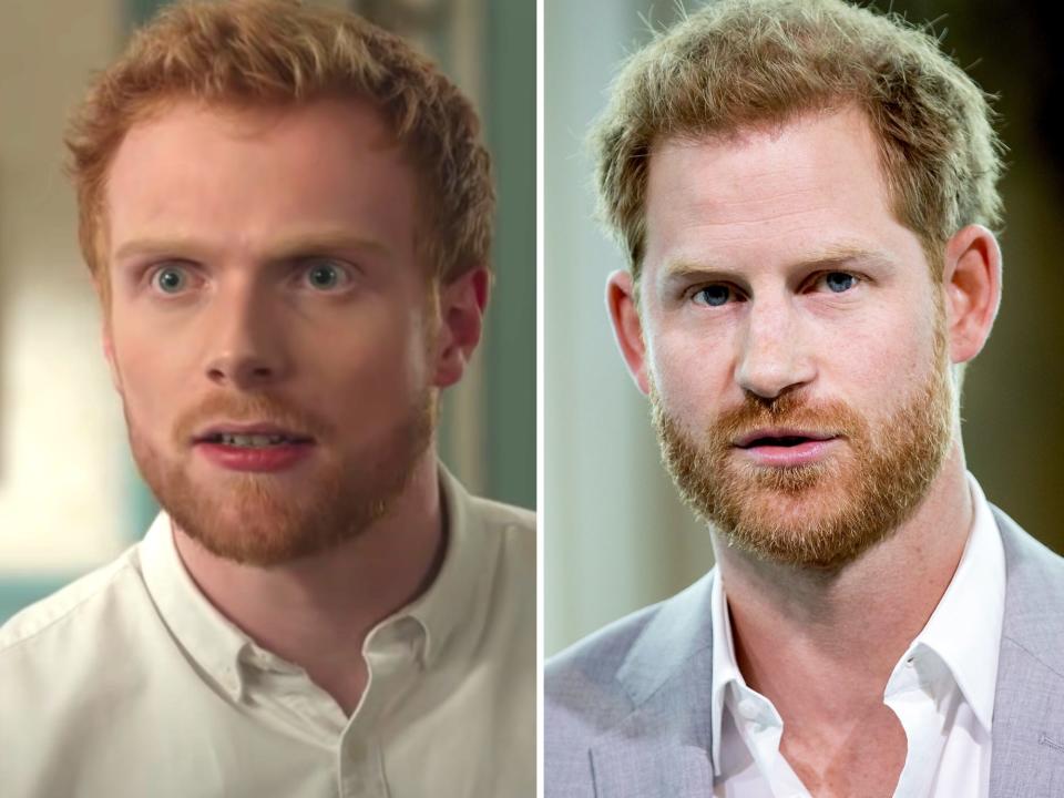 charlie field as prince harry and prince harry