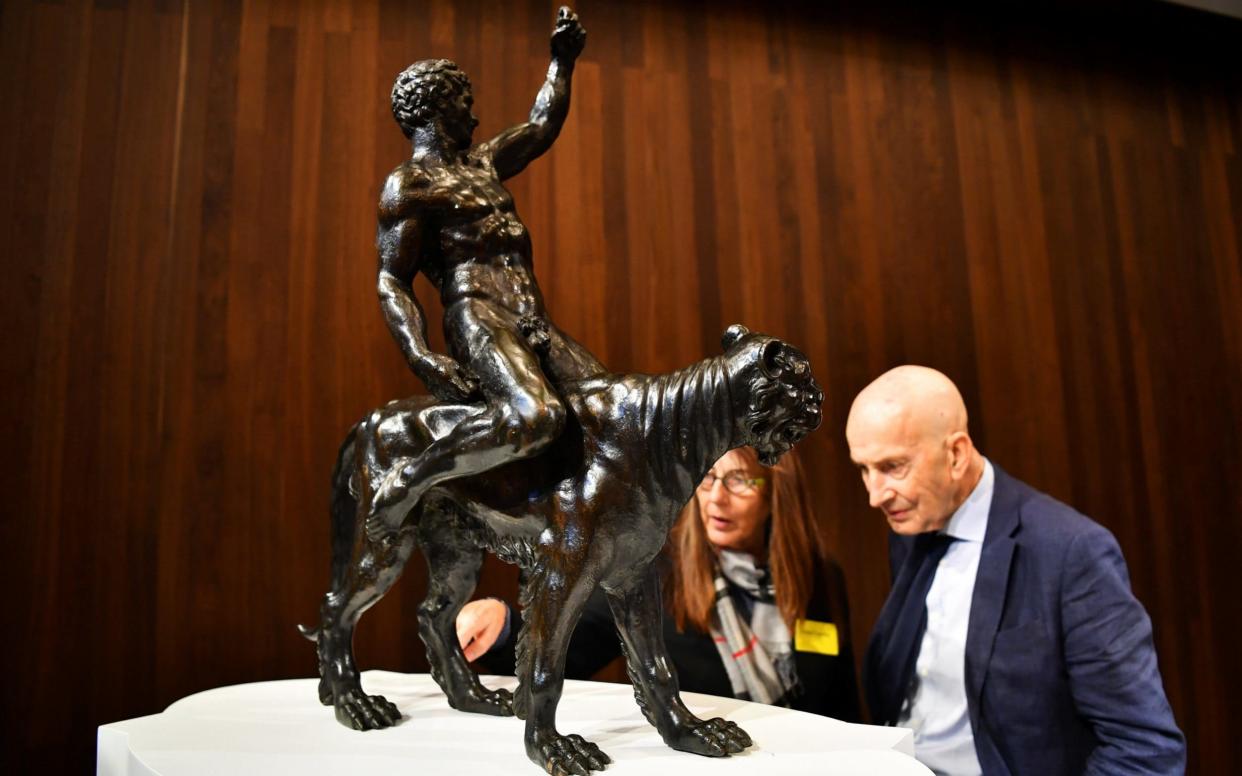 One of the bronzes now attributed to Michelangelo in the early 1500s - REUTERS