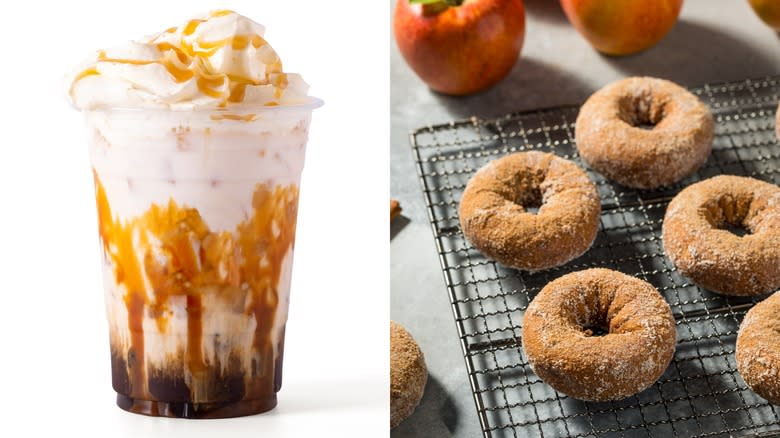 iced caramel latté cider donuts