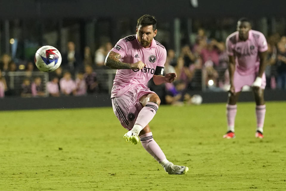 Messi has elevated Inter Miami from the MLS cellar to a favorite in Leagues Cup play. (AP Photo/Lynne Sladky)