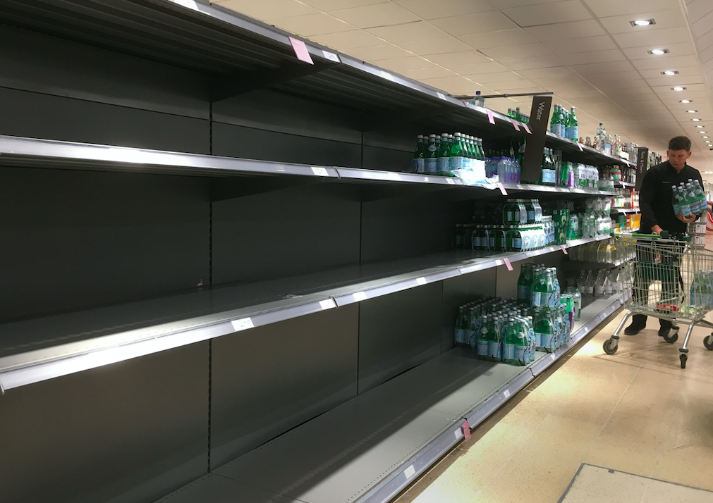 People are buying up bottles of water after a water pipe burst in London (PA)