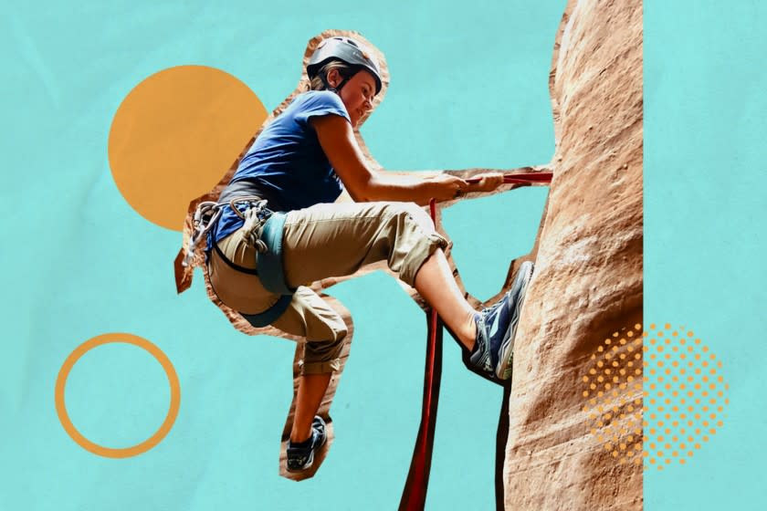 Kalee Rittenger demonstrates her roping skills in a slot canyon near Robbers Roost, Utah.