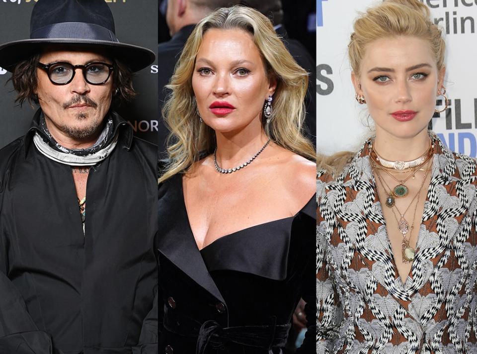 Johnny Depp, Kate Moss and Amber Heard