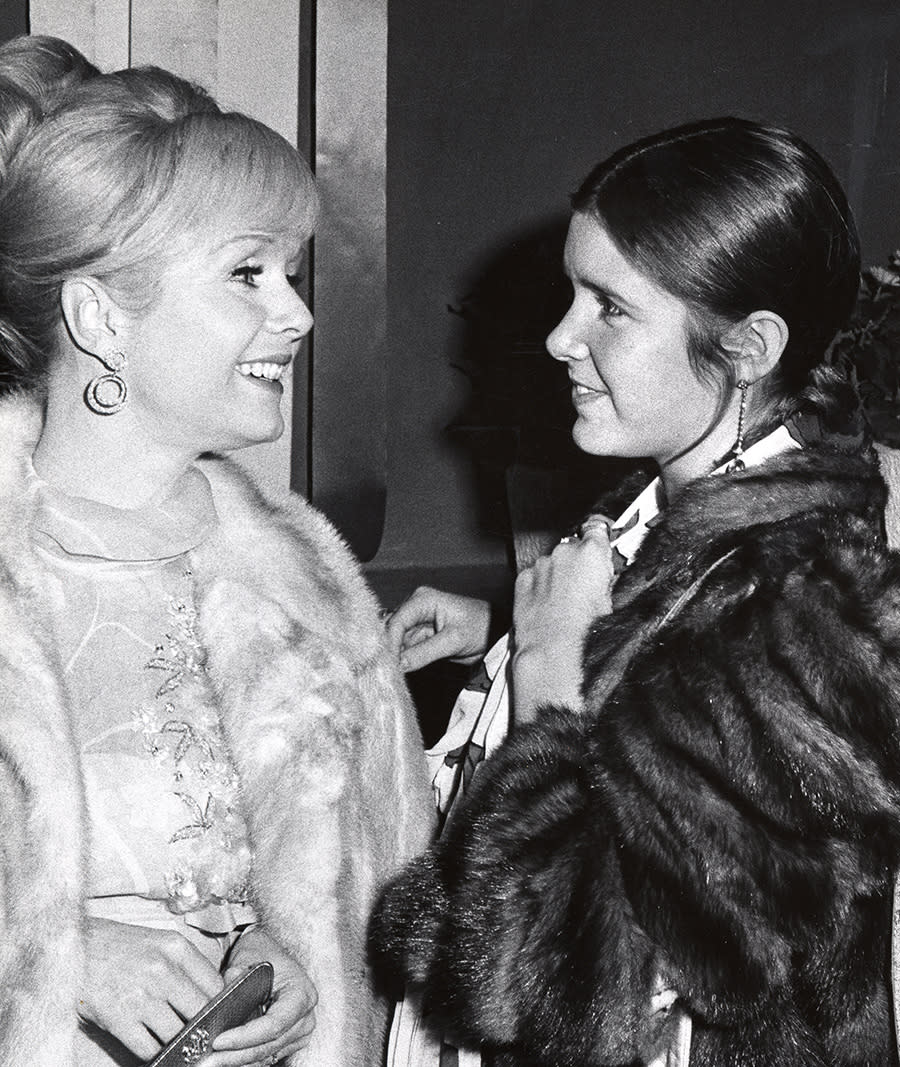 Debbie Reynolds and Carrie Fisher sighitng at the Town Hall, New York City for the School Benefit at Town Hall – November 6, 197