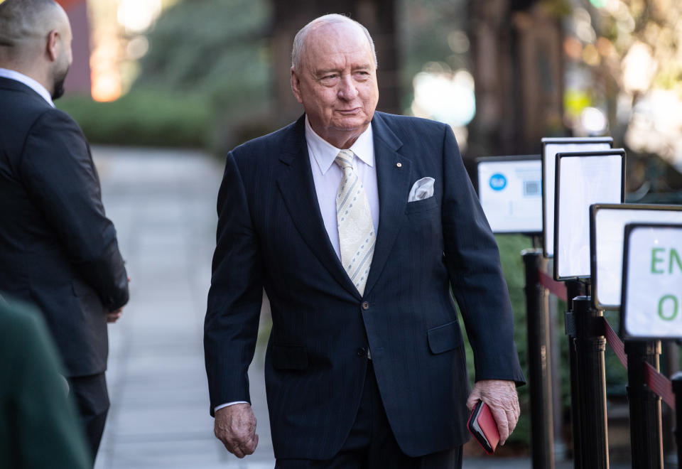 Alan Jones arriving at the State Funeral for rugby league immortal Robert 'Bob' Fulton. Source: AAP