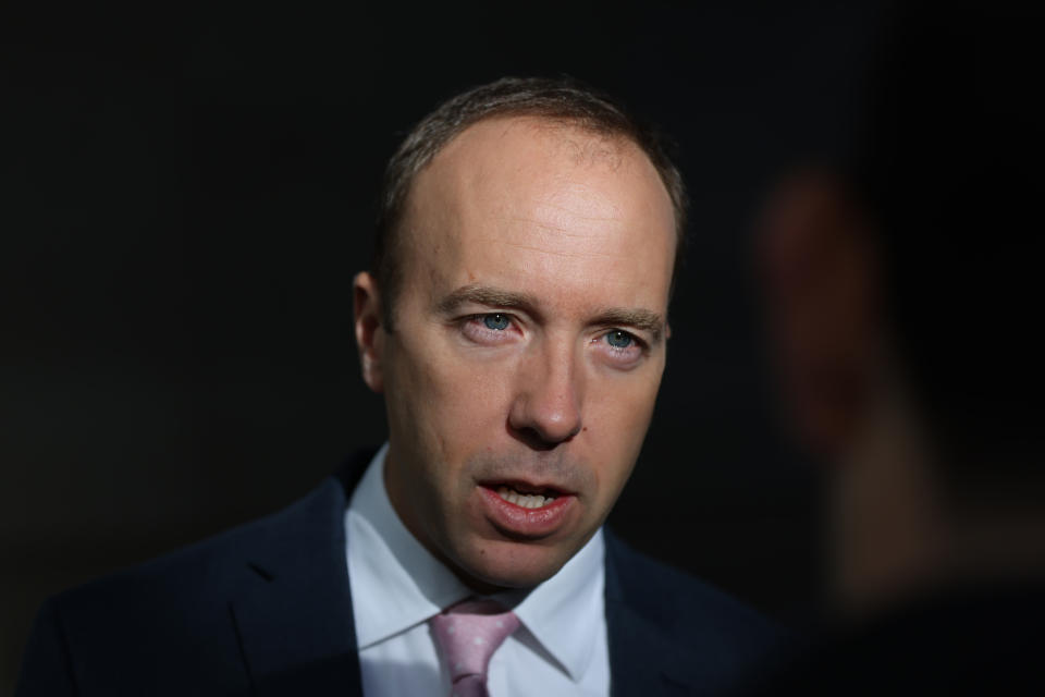 LONDON, ENGLAND - OCTOBER 16: Matt Hancock, former cabinet minster, at BBC Broadcasting House after appearing on Sunday with Laura Kuenssberg on October 16, 2022 in London, England. (Photo by Hollie Adams/Getty Images)