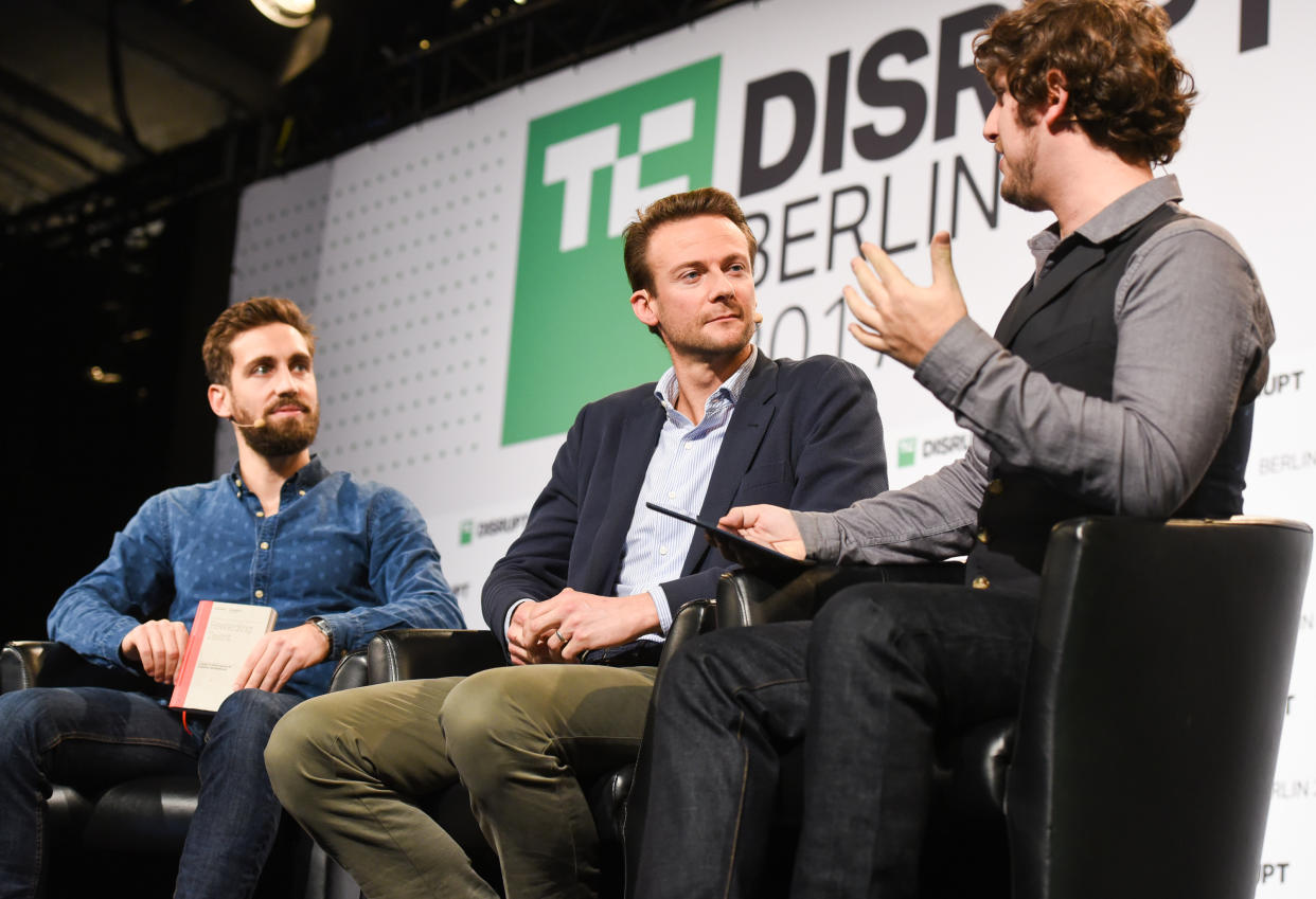 BERLIN, GERMANY - DECEMBER 04:  (L-R) Martin Mignot and Jan Hammer of Index Ventures speak at TechCrunch Disrupt Berlin 2017 at Arena Berlin on December 4, 2017 in Berlin, Germany.   (Photo by Noam Galai/Getty Images for TechCrunch)