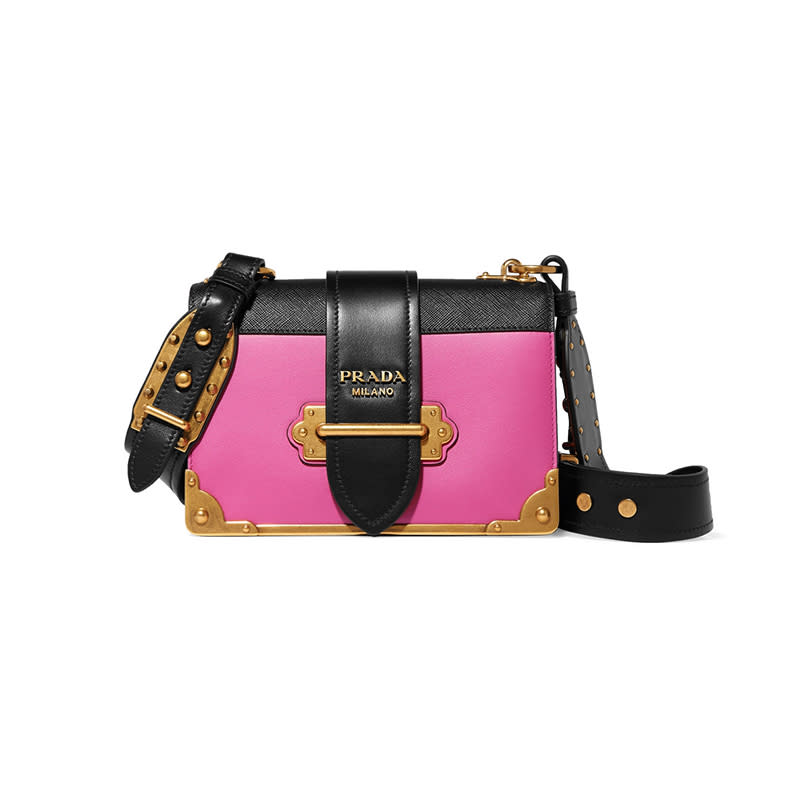 <a rel="nofollow noopener" href="http://rstyle.me/n/crgirwchdw" target="_blank" data-ylk="slk:Cahier Small Two-Tone Leather Shoulder Bag, Prada, $2660;elm:context_link;itc:0;sec:content-canvas" class="link ">Cahier Small Two-Tone Leather Shoulder Bag, Prada, $2660</a>