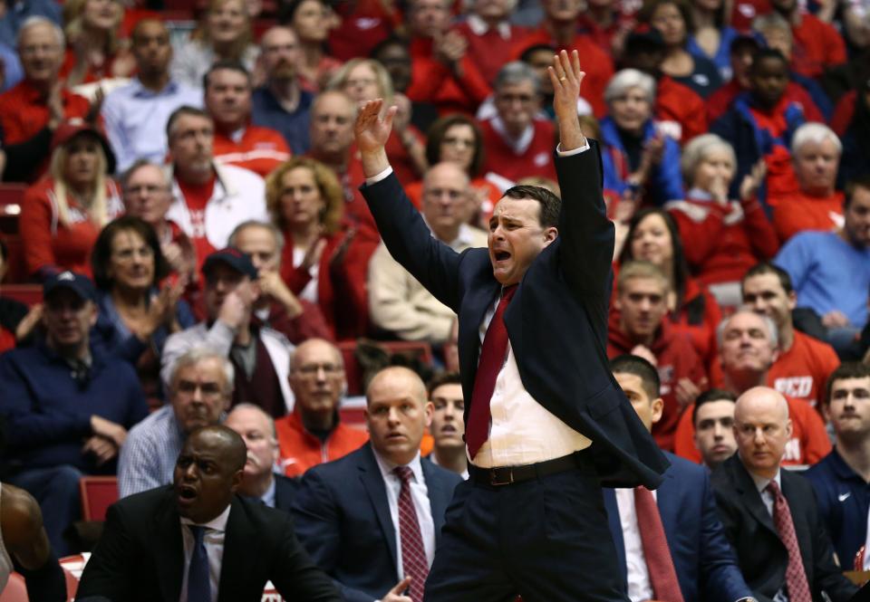 Dayton coach Archie Miller reacts to a foul call during a game against Rhode Island on Feb. 27, 2016. The Rams won, 75-66. Miller was named the head coach of URI on Friday.