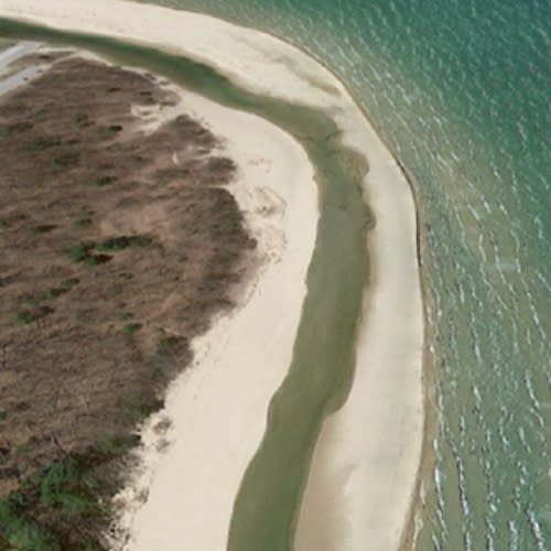 An aerial view of the Platte River before it was tampered with in August 2022.