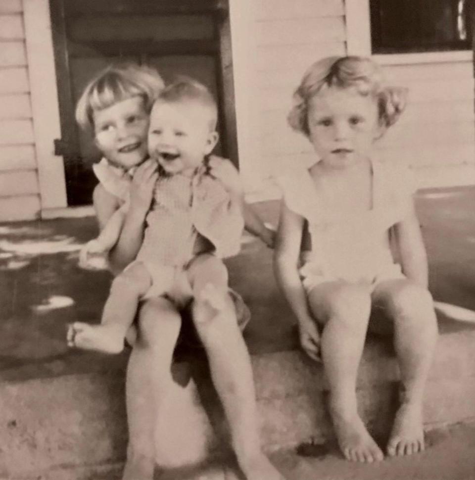 An early photo of sisters Betty Braden, Patty Quessenberry and Peggy Taylor.
