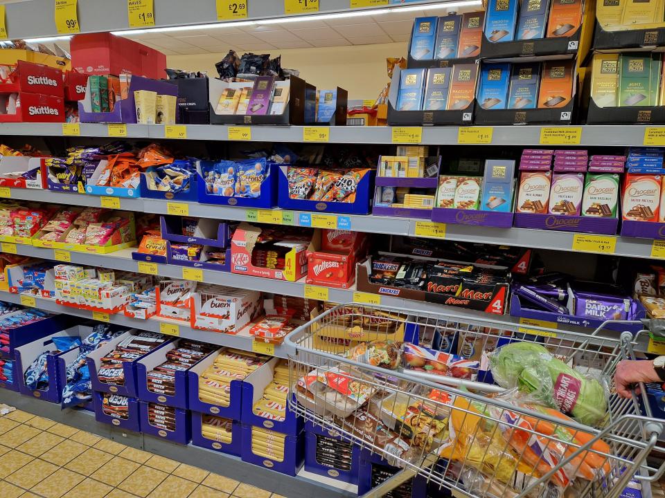 Candy aisle at UK Aldi