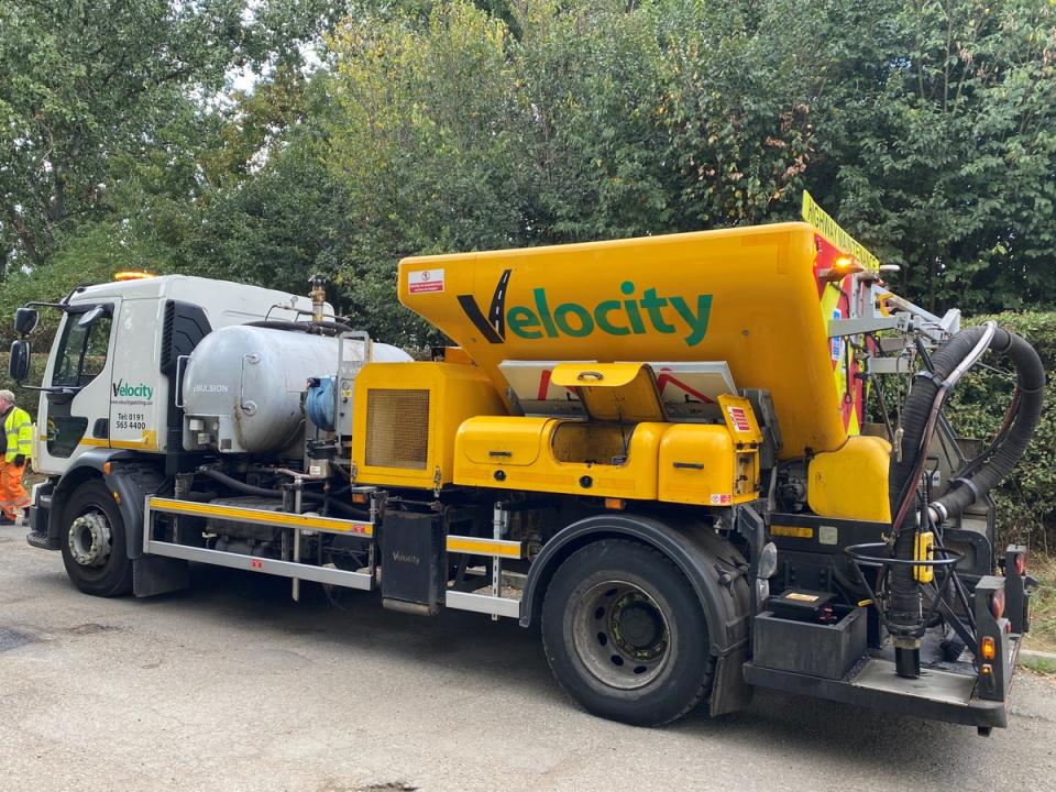 Paving the way: the pothole repair lorry (Supplied)