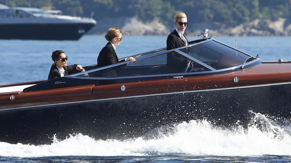 Calm, cool and collected: Zhou Xun, Emily Blunt and Cate Blanchett are seen filming a campaign for IWC Schaffhausen in Portofino, Italy. - Photopix/GC Images/Getty Images/FILE
