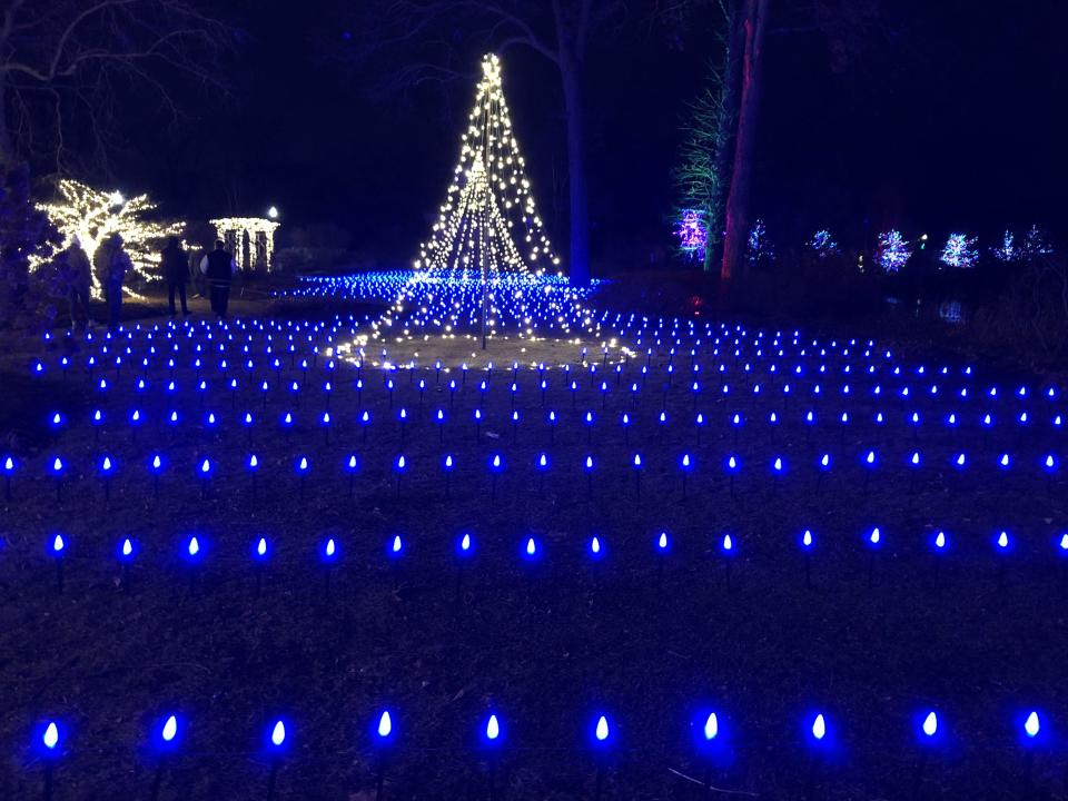 Wellfield Botanic Gardens in Elkhart brings back its annual holiday lights, seen here in 2021.