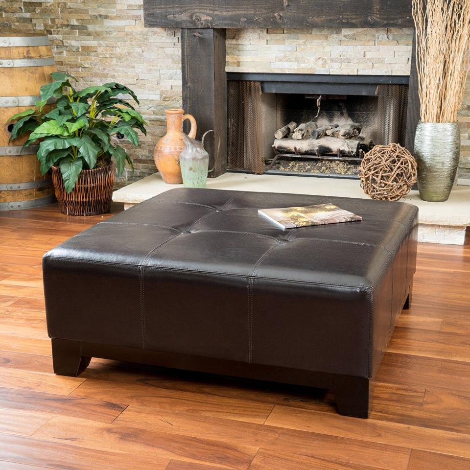 Great Deal Furniture Avalon Leather Ottoman Coffee Table