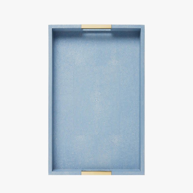 Aerin Modern Shagreen Desk Tray in Blue, $295, aerin.com