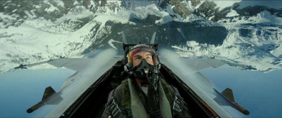 En esta imagen proporcionada por Paramount Pictures Tom Cruise interpreta al capitán Capt. Pete "Maverick" Mitchell en una escena de "Top Gun: Maverick". (Paramount Pictures vía AP)