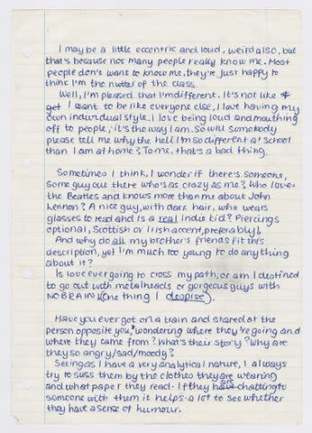 <p>Courtesy of HarperCollins</p> Amy Winehouse Journal Entry