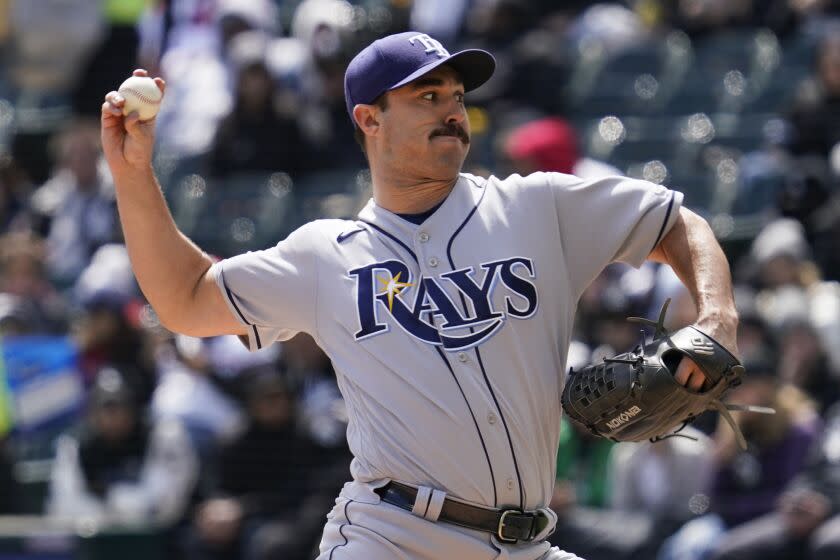 Tampa Bay Rays starting pitcher J.P. Feyereisen throws against the Chicago White Sox