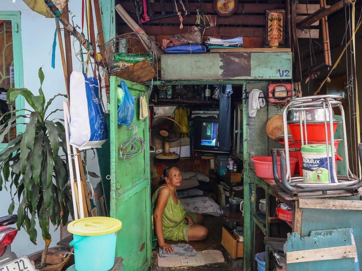 Kha Tu Ngoc in her 22-square-foot house in Ho Chi Minh City.