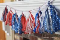 <p>This pretty tissue paper tassel garland can add a splash of red, white, and blue to any room.</p><p><strong><em>Get the tutorial from <a href="https://www.landeeseelandeedo.com/patriotic-tissue-paper-tassel-garland/" rel="nofollow noopener" target="_blank" data-ylk="slk:Landeelu;elm:context_link;itc:0;sec:content-canvas" class="link ">Landeelu</a>.</em></strong></p>