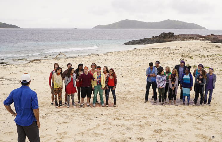 Jeff Probst addresses the newly formed tribes on SURVIVOR: Millennials vs. Gen. X, when the Emmy Award-winning series returns for its 33rd season with a special 90-minute premiere, Wednesday, Sept. 21 (8:00-9:30 PM, ET/PT) on the CBS Television Network. Photo: Robert Voets/CBS Entertainment Ã‚Â©2016 CBS Broadcasting, Inc. All Rights Reserved.