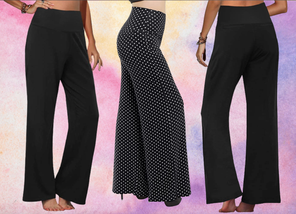 Three pairs of wide-leg pants