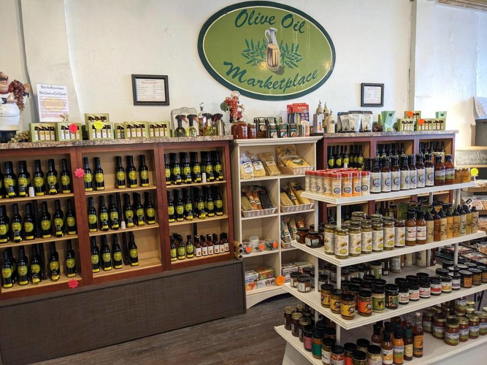 Olive Oil Marketplace display at Local Lucy’s, 122 E. Main St. in Belleville