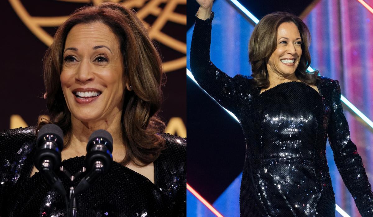 Kamala Harris in black dress