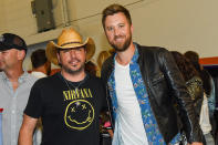 <p>Jason Aldean and Charles Kelley of Lady Antebellum attend the 2017 iHeartCountry Festival, A Music Experience by AT&T at The Frank Erwin Center on May 6, 2017 in Austin, Texas. (Photo by Rick Diamond/Getty Images for iHeartMedia) </p>