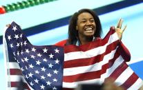 <p>20-year-old Simone Manuel became the first black female swimmer to win an Olympic medal for America when she tied for first place in the 100m freestyle. </p>