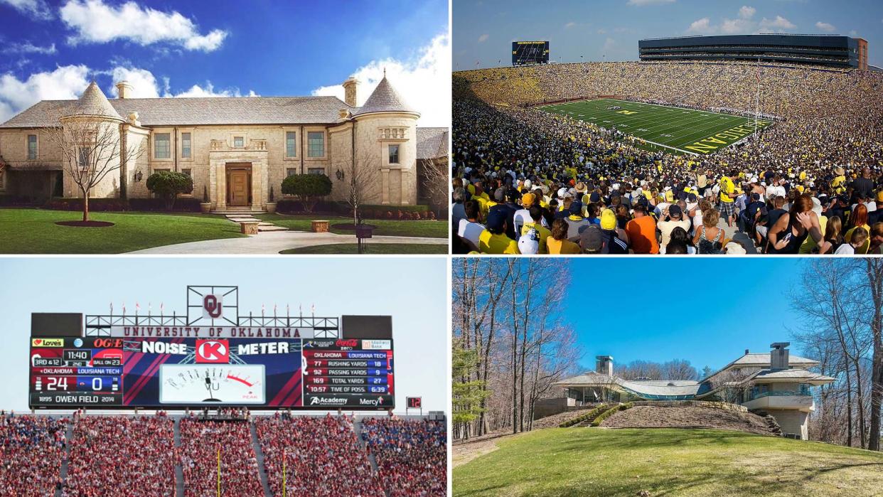 Most expensive house in Norman Oklahoma, Michgan Stadium, most expensive home in Ann Arbor, University of Oklahoma's Gaylord Family Memorial Stadium