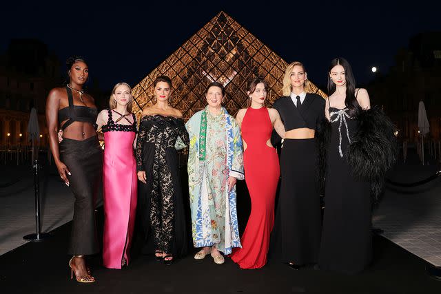 <p>Victor Boyko/Getty</p> Stars at the Lanôome X Louvre event