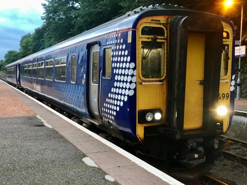 Going cheap: ScotRail train at Taynuilt station on the line from Glasgow to Oban (Simon Calder)