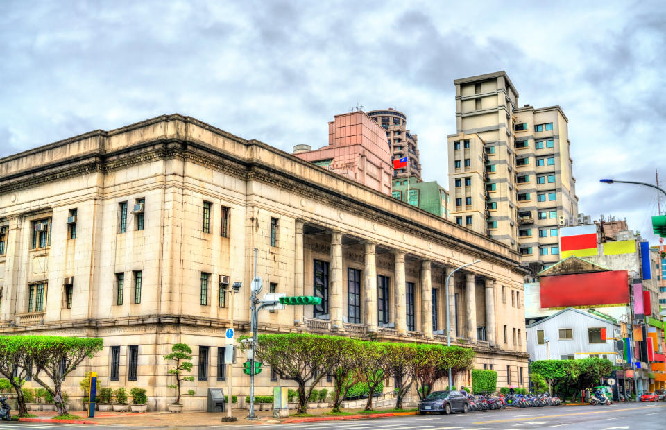 View of the Bank of Taiwan historic Head Office buildings in Taipei