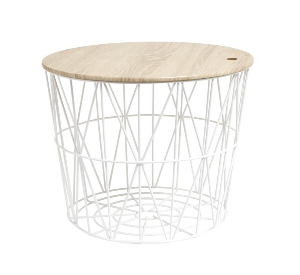 A coffee table and storage basket in one = a studio apartment dweller's dream. <a rel="nofollow noopener" href="https://www.target.com/p/wire-storage-table-white-room-essentials-153/-/A-53116043" target="_blank" data-ylk="slk:SHOP NOW;elm:context_link;itc:0;sec:content-canvas" class="link ">SHOP NOW</a>: Room Essentials Wire Storage Table, $30