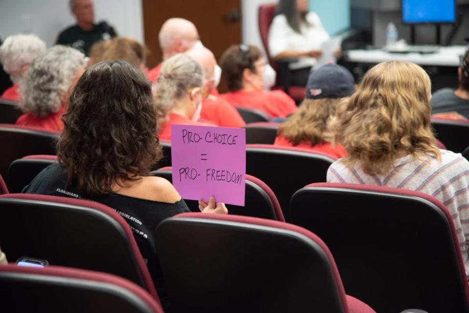 Manatee County proclaimed Tuesday as "Victory for Life Day" in front of a packed audience filled with women and men itching to express their opinions on reproductive rights and other hot-button issues like gun control.