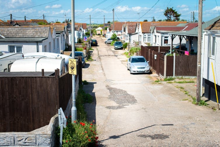 <span class="caption">Jaywick: one of the most deprived parts of the UK.</span> <span class="attribution"><a class="link " href="https://www.shutterstock.com/download/confirm/1206728362?src=lhSlDA2t2LTIPp8GvFuFaQ-1-10&size=medium_jpg" rel="nofollow noopener" target="_blank" data-ylk="slk:Johnny Essex/Shutterstock;elm:context_link;itc:0;sec:content-canvas">Johnny Essex/Shutterstock</a></span>