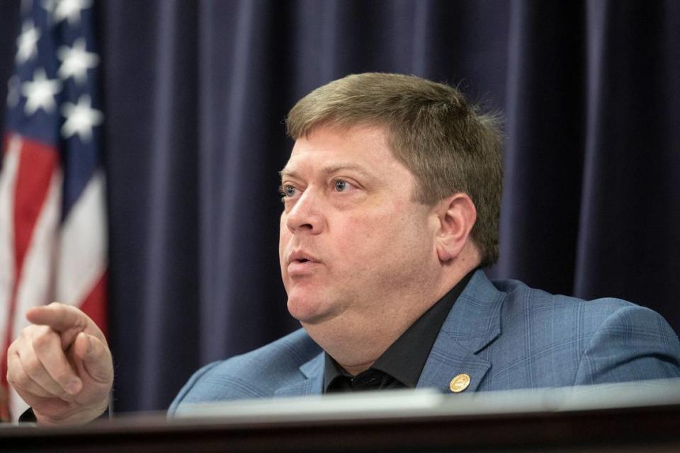 Rep. Jason Petrie, R-Elkton, speaks during a Kentucky House Judiciary Committee hearing at the state Capitol on Wednesday, March 4, 2020.