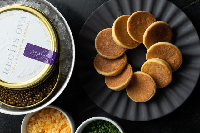 Bouchon - Regiis Ova Caviar Service with traditional accoutrements