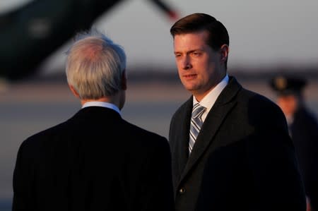 Porter arrives on Air Force One with Trump at Joint Base Andrews, Maryland