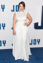 <p>Polanco opted for a conservative white dress with a high neck. She completed the look with bold rings and a deep purple lipstick. (Photo: Getty Images)</p>